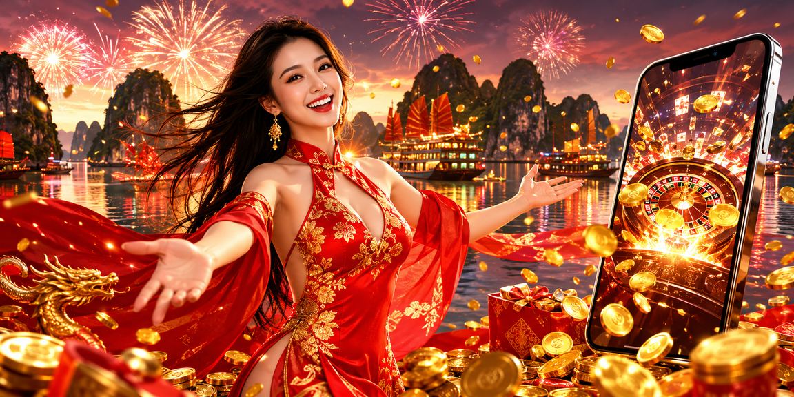 Cảnh nền lễ hội cá cược trên thiết bị di động tại Hạ Long